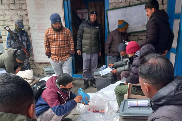 मनाङको नार र फू का मतपेटिका शुक्रबार बिहान मात्र ल्याइने